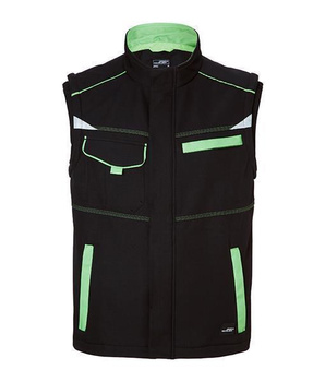 Herren Softshell Arbeitsweste-Level 2 ~ schwarz/lime-grn M