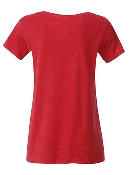 Tailliertes Damen T-Shirt aus Bio-Baumwolle ~ karmin-rot-melange XL